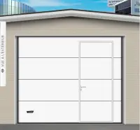 porte sectionnel lisse avec portillon ral 9016