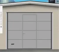 porte sectionnel lisse avec portillon ral 9016