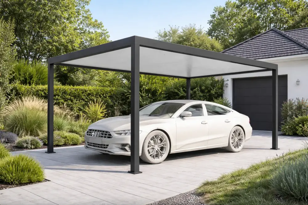Carport standard en aluminium – Autoporté ou adossé